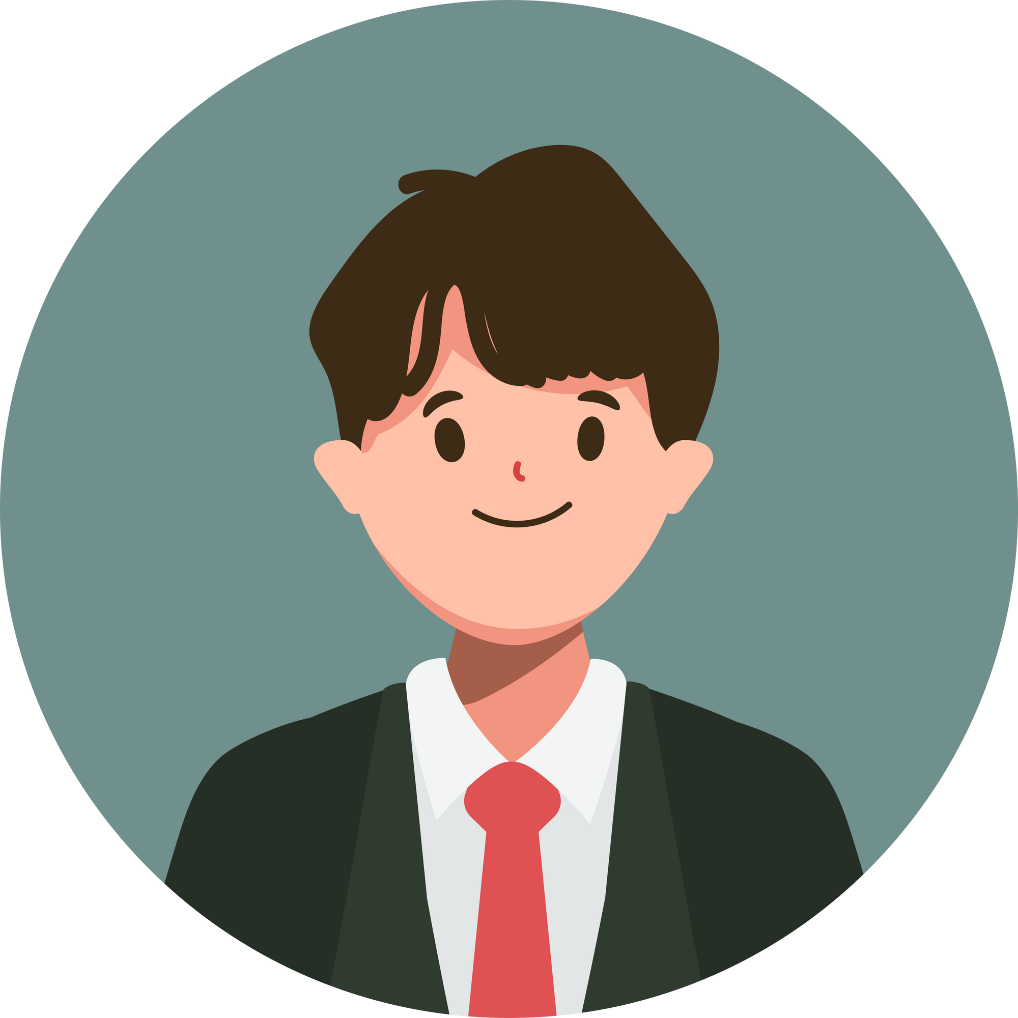 Man profile picture in circle clipart element character.